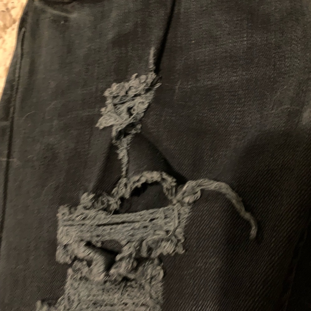 Forever 21 2.1 Women’s Denim Dark Blue Distressed Destroyed Skinny Jeans 28x32 - Picture 10 of 15